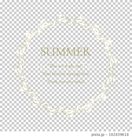 Material_Frame_A summer decorative frame with a motif of the sun, the sea, and the sky. Luxury design of gold surroundings Material_Frame_A summer decorative frame with a motif of the sun, the sea, and the sky. Luxury design of gold surroundings 102839618