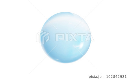 太陽の光と青空が映った丸い水滴。背景透過。（PNG） 102842921