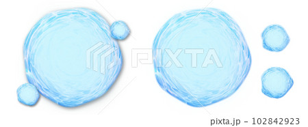 水面が映った水滴のアイコン素材。背景透過。（PNG） 102842923