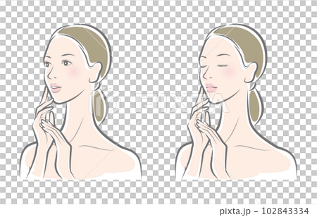一個女人做皮膚護理的矢量圖 102843334