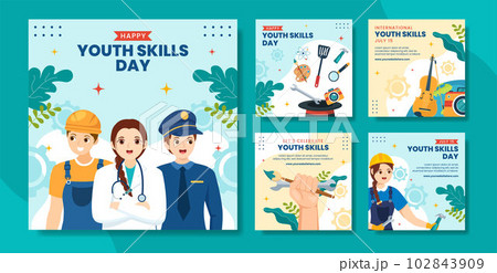 World Youth Skills Day Social Media Post Illustration Flat Cartoon Hand Drawn Templates Background World Youth Skills Day Social Media Post Illustration Flat Cartoon Hand Drawn Templates Background 102843909