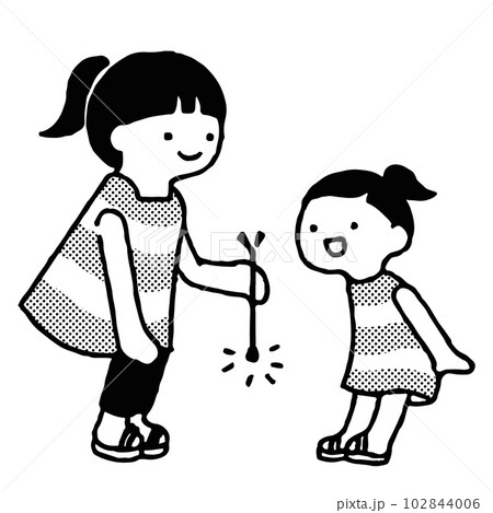 花火をする姉妹 花火をする姉妹 102844006