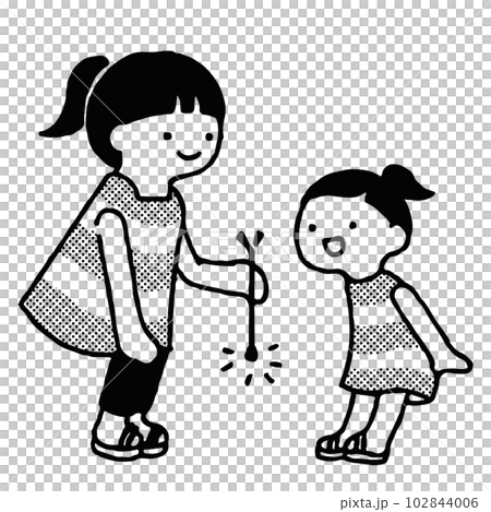 花火をする姉妹 花火をする姉妹 102844006