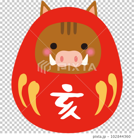 野豬達摩豬年生肖達摩新年賀卡材料達摩好運 102844360