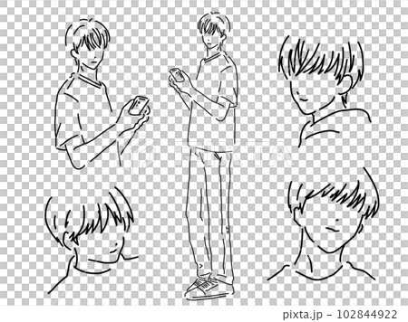 酷男簡單線描套裝/手繪插畫素材 酷男簡單線描套裝/手繪插畫素材 102844922