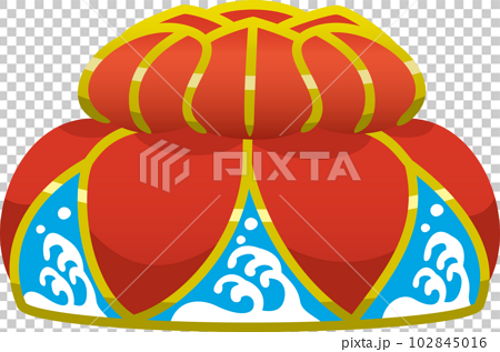 琉球舞踊の小道具花笠のイメージイラストのイラスト素材 [102845016