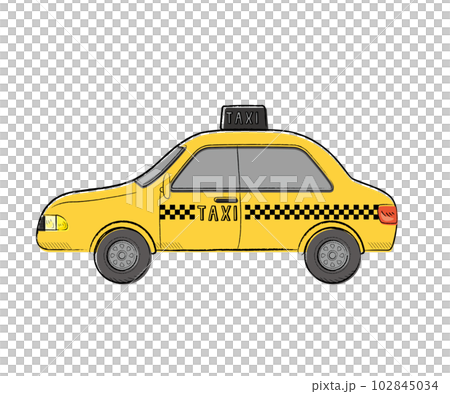 Working car taxi hand-drawn touch vector illustration 102845034