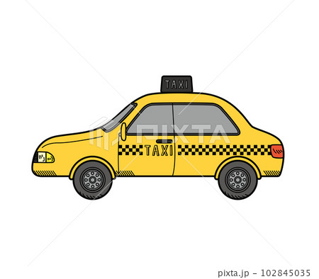 働く車　タクシー　ベクターイラスト 102845035
