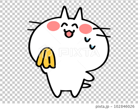 帶著苦笑的貓貓插畫素材 帶著苦笑的貓貓插畫素材 102846026