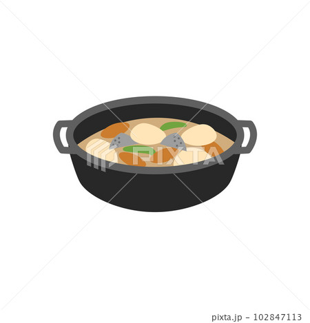 鍋に入った煮物　シンプル 102847113