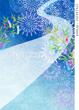 七夕　天の川　和柄　背景 102847422