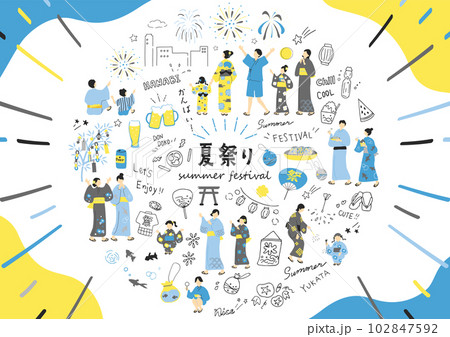 夏祭りを楽しむ人達 夏祭りを楽しむ人達 102847592