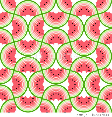 カットされたスイカのシームレスパターン 102847634