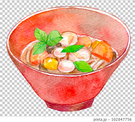 こづゆ 会津 水彩画 手描きイラスト 水彩イラスト こづゆ 会津 水彩画 手描きイラスト 水彩イラスト 102847756