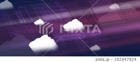 Cloud technology. Integrated digital web concept background 102847824