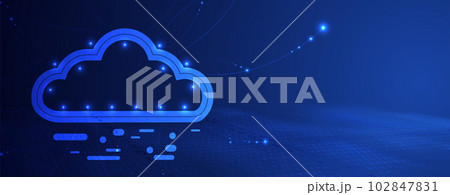 Cloud technology. Integrated digital web concept background 102847831