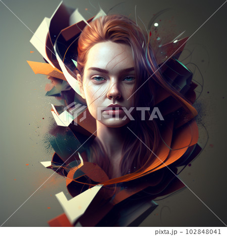 女性の自画像　AI画像 102848041