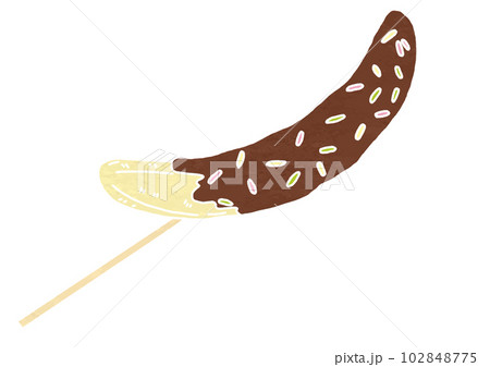 チョコバナナのイラスト（版画風） 102848775