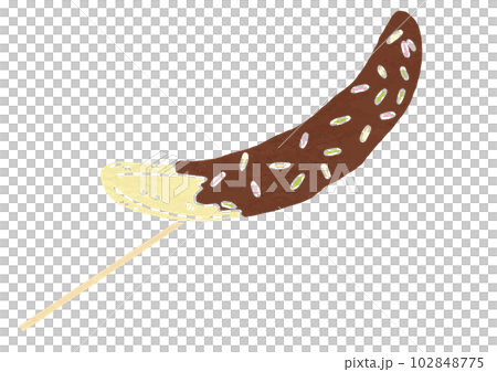 Illustration of chocolate banana (print style) 102848775