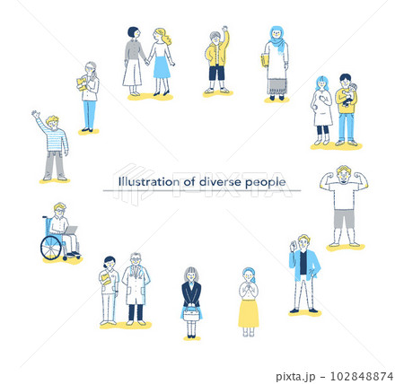 ダイバーシティ・多様性のイメージ　サークル 102848874