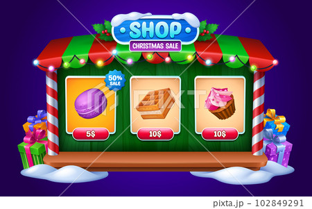 Game shop UI interface with Christmas sale Game shop UI interface with Christmas sale 102849291