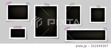 Image collage with photo frames and sticky tape 102849367