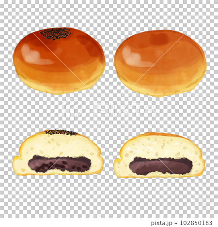 手繪水彩豆沙和濾豆沙插畫集 102850183