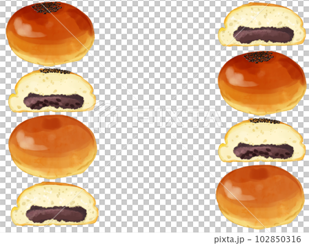 手繪水彩豆沙和濾豆沙插畫矩形框，左右 102850316