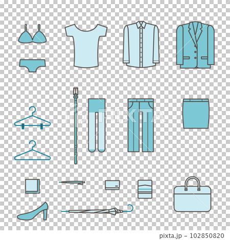 Business women's item icon simple illustration set material 102850820