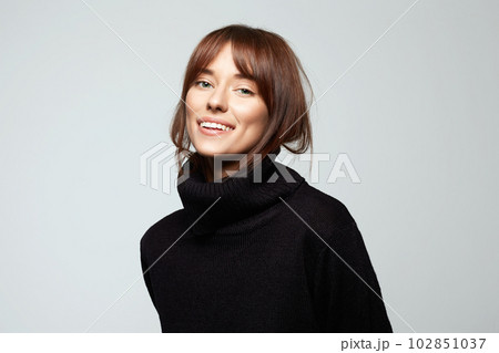 Happy young woman portrait. Beautiful smiling Girl 102851037
