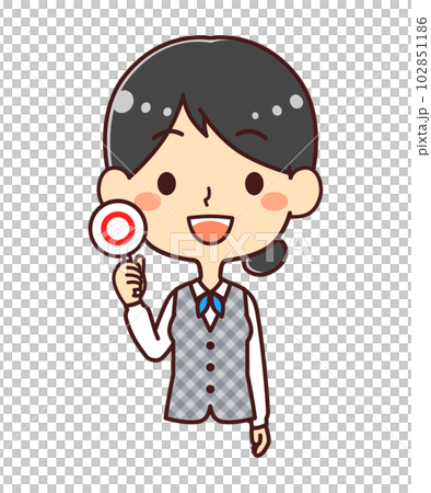Female clerk 〇 Circle illustration material 102851186