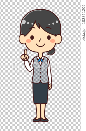 女性事務員　指差し　案内　イラスト素材 102851209