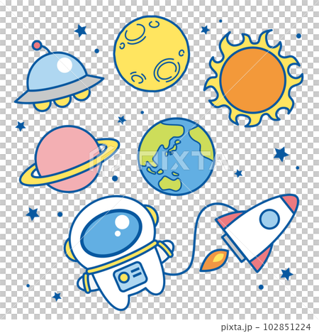 かわいい宇宙のイラストセット 102851224