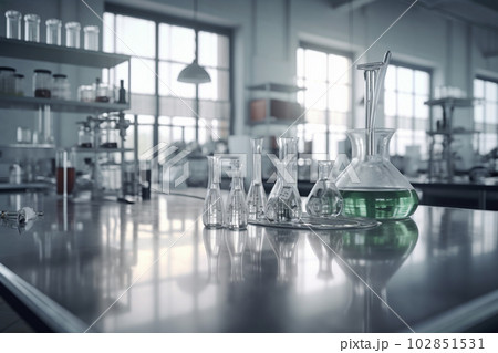 a laboratory with blue lights inside with Generative AI 102851531