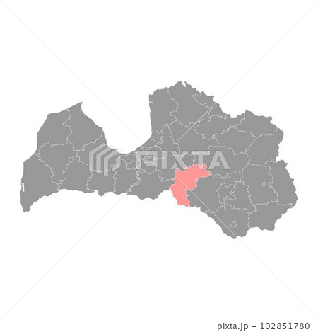 Aizkraukle district map, administrative division of Latvia. Vector illustration. 102851780