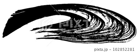 波　波しぶき　手書きの毛筆イラスト 102852281