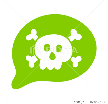 FART Speech bubble. Bad smell. Skull with cross bones. Death icon. Toxic poison. Pirate icon. Vector illustration 102852305