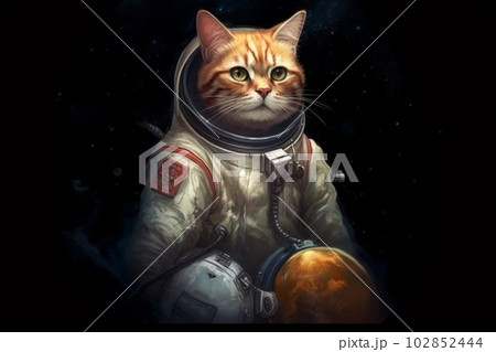 虎柄猫の宇宙飛行士：AI作品 102852444