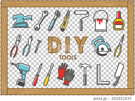 DIY tools color icon set DIY tools color icon set 102852835