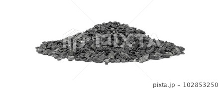 Gravel Pile Isolated, Grey Coarse Sand, Fine Granular Stones, Grit Sand, Small Grey Rock Texture 102853250