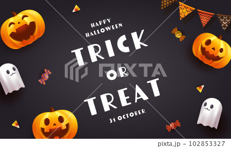 ハロウィンのベクターイラスト背景(ハロウィーン) 102853327