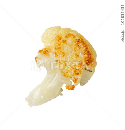 Fried Cauliflower Slices Isolated, Baked Cauliflower Steaks, Roasted Cabbage Steak 102853455
