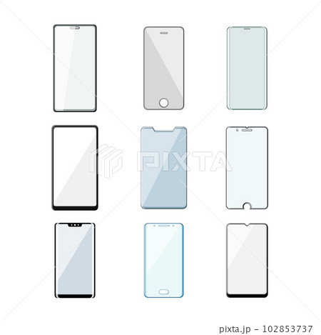 phone glass screen set cartoon vector illustration phone glass screen set cartoon vector illustration 102853737