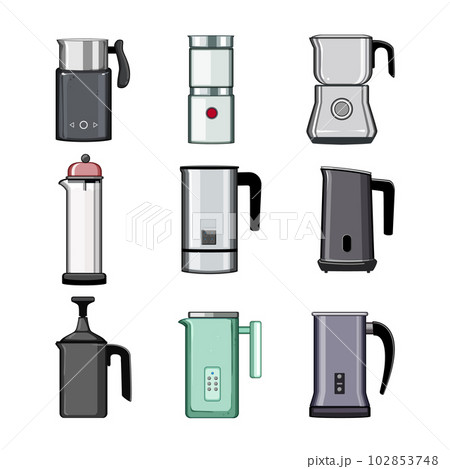 milk frother set cartoon vector illustration milk frother set cartoon vector illustration 102853748