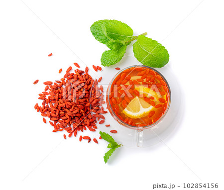 Goji Berry Tea Isolated, Lycium Barbaru Drink 102854156