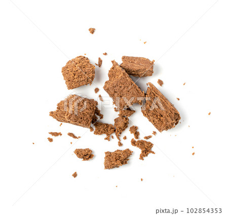 Chocolate Halva Pieces Isolated, Sunflower Halawa, Halvah or Halwa on White Background Chocolate Halva Pieces Isolated, Sunflower Halawa, Halvah or Halwa on White Background 102854353
