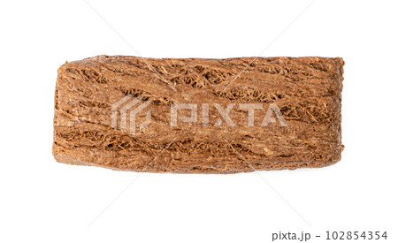 Chocolate Halva Pieces Isolated, Sunflower Halawa, Halvah or Halwa on White Background 102854354