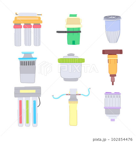 water filter set cartoon vector illustration 102854476