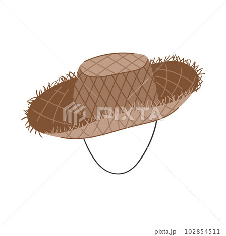 sun straw hat cartoon vector illustration 102854511
