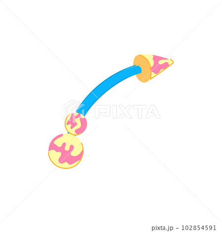 pierced piercing fashion cartoon vector illustration 102854591